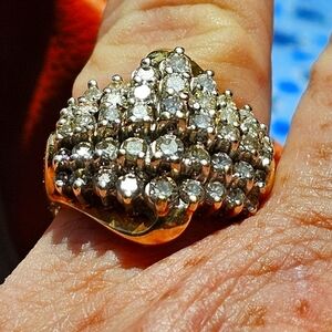Dazzling Gold Diamond Cocktail Ring